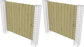 vidaXL Στύλος Περιφράξεων 2 pcs Ασημί 20 x 20 x 190 εκ. Μέταλλο