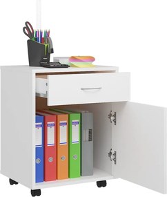vidaXL Ντουλάπι Τροχήλατο Λευκό 45 x 38 x 54 εκ. από Επεξ. Ξύλο