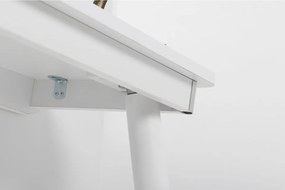 Stewehome Λευκή κονσόλα με καθρέφτη για την είσοδο με πόδια Λευκό 32x77x77 cm