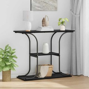 vidaXL Τραπέζι κονσόλας με ράφι Μαύρη Οξυά 101 x 35 x 80,5 εκ