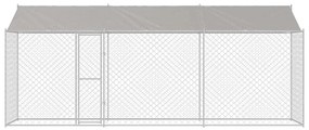 vidaXL Κλουβί σκύλου Ασημί 600 x 200 x 256 εκ. Επικαλυμμένος Χάλυβας