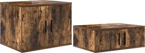 vidaXL Ντουλάπι αποθήκευσης 2 pcs Καπνιστό Δρύς 108 x 41 x 40 εκ