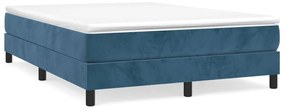 vidaXL Κρεβάτι Boxspring με Στρώμα Σκούρο Μπλε 140x200 εκ. Βελούδινο