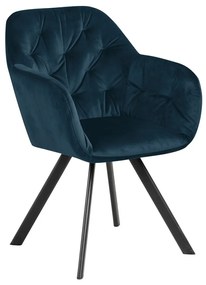Καρέκλα Oakland 326, Σκούρο μπλε, 82x58x62cm, 8 kg, Ταπισερί, Μεταλλικά, Μπράτσα | Epipla1.gr