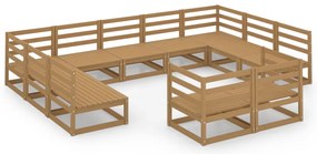 vidaXL Σαλόνι Κήπου 11 Τεμαχίων από Μασίφ Ξύλο Πεύκου