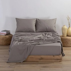 Σεντόνι Basic Με Λάστιχο Mocca Nef-Nef Double 140x230cm 100% Cotton