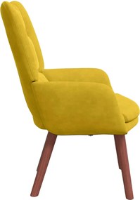 vidaXL Πολυθρόνα Κίτρινο 63 x 67 x 94 εκ. Βελούδο