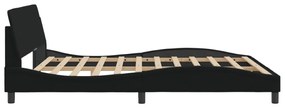 Πλαίσιο Κρεβατιού με Κεφαλάρι Μαύρο 180x200 εκ. Υφασμάτινο - Μαύρο