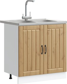 vidaXL Βάση νιπτήρα Lucca 2 τμχ. Artisan Oak Επεξεργασμένο ξύλο