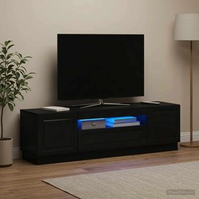 vidaXL Ντουλάπα LED Τηλεόρασης Μαύρο Επεξεργασμένο Ξύλο