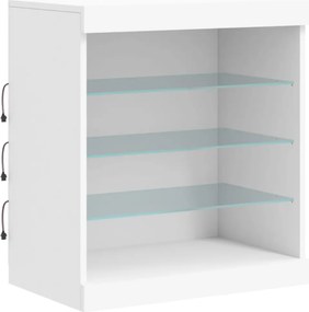 vidaXL Μπουφές με Φώτα LED Λευκός 60,5 x 37 x 67 εκ.