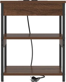 vidaXL Κομοδίνο 2 pcs Καφέ δρυς 41 x 31 x 51 εκ. Επεξεργασμένο ξύλο