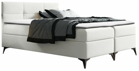 Κρεβάτι continental Baltimore 134, Διπλό, Continental, Άσπρο, 180x200, Οικολογικό δέρμα, Τάβλες για Κρεβάτι, 184x208x115cm, 127 kg, Στρώμα: Ναι