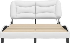 vidaXL Πλαίσιο κρεβατιού με LED χωρίς στρώμα Hvar Λευκό 140x200 εκ.