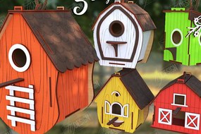 Intra απο ξύλο plywood 3mm-4mm πάχος Birdhouse | Τροφοδότης πουλιών Δίασταση 15x15 cm INTRAFABR-122677866