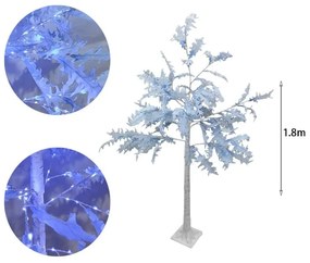 Led Φωτιζόμενο Δέντρο Λευκό με Μπλε Φύλλα 180cm - Led Blue Tree