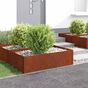 vidaXL Περίγραμμα γκαζόν 100 x 60 x 35 cm Ατσάλι Σκ rusty