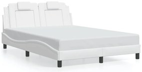 vidaXL Πλαίσιο Κρεβατιού Viana με LED Χωρίς Στρώμα Λευκό 140x190 εκ.