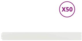 vidaXL Περιφράξεις γκαζόν 50 τεμάχια Λευκό από χάλυβα ψυχρής έλασης