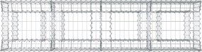 vidaXL Ανασηκωμένο κρεβάτι gabion Ασημί