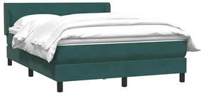 vidaXL Κρεβάτι Boxspring με Στρώμα Σκούρο Πράσινο 140x210εκ. Βελούδινο