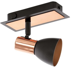 Φωτιστικό Σποτ Τοίχου Led 94584 Black - Copper Barnham Eglo Metal