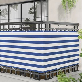 vidaXL Οθόνη Μπαλκονιού Μπλε και άσπρο 90 x 200 cm
