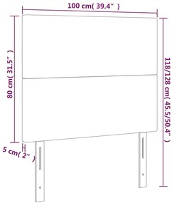 vidaXL Κεφαλάρι Κρεβατιού LED Κρεμ 100x5x118/128 εκ. Υφασμάτινο