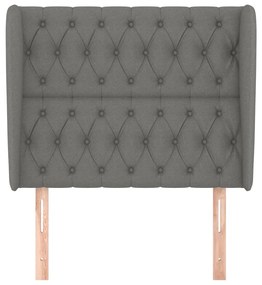 Κεφαλάρι με Πτερύγια Σκούρο Γκρι 93 x 23 x 118/128εκ.Υφασμάτινο 3118275
