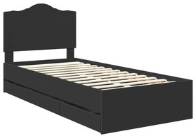 vidaXL Σκελετός Κρεβατιού Μαύρο 90 x 200 cm Μηχανήματος Ξύλο