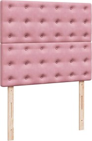 vidaXL Κρεβάτι Boxspring με Στρώμα Ροζ 120x190 εκ. Βελούδινο