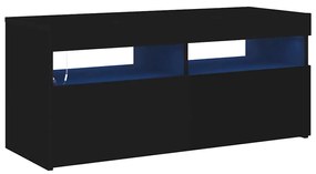 vidaXL Έπιπλο Τηλεόρασης με LED Μαύρο 90 x 35 x 40 εκ.