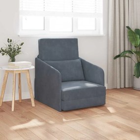 vidaXL καναπές κρεβάτι 2-σε-1 Σκούρος Γκρι 65x80x83 εκ. Βελούδο