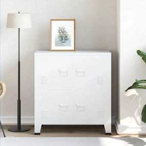 vidaXL Αρχειοθήκη Βιομηχανικού Στιλ Λευκή 75 x 40 x 80 εκ. Ατσάλινη