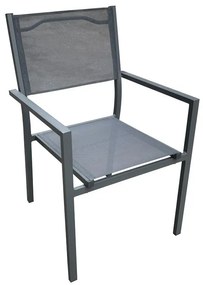 Armchair Moly anthracite aluminum-textilene 61x56.5x87.5cm 56.5x61x87.5 εκ.