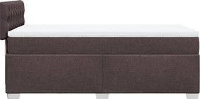 vidaXL Κρεβάτι Boxspring με Στρώμα Σκούρο Καφέ 90x200 εκ. Υφασμάτινο