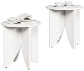 vidaXL Σετ Τραπεζιού Για Καφέ 2 pcs Λευκό 41.5 x 41.5 x 44 cm