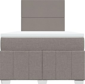 vidaXL Κρεβάτι Boxspring με Στρώμα Taupe 120x200 εκ. Υφασμάτινο