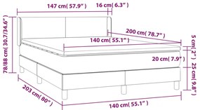 vidaXL Κρεβάτι Boxspring με Στρώμα Κρεμ 140x200 εκ. Υφασμάτινο