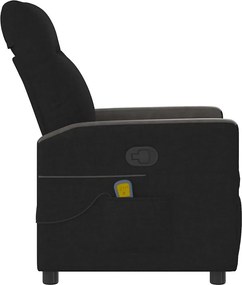 vidaXL Πολυθρόνα Μασάζ Ανακλινόμενη Μαύρη Υφασμάτινη