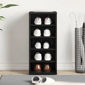 vidaXL Ντουλάπα Παπουτσιών Μαύρη Δρυς 32x35x70 εκ Επεξεργασμένο Ξύλο