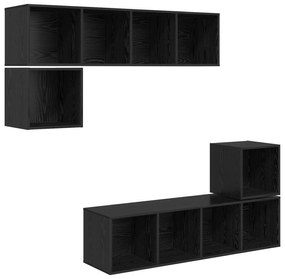 vidaXL Σετ επίπλου τηλεόρασης 4 pcs Μαύρη δρυς 37 x 37 x 142.5 εκ