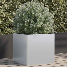 vidaXL Ζαρντινιέρα Ασημί 49 x 47 x 46 εκ. από Γαλβανισμένο Χάλυβα