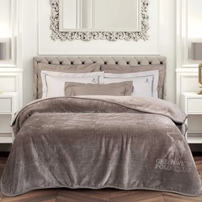 Κουβέρτα Βελουτέ Μονή (160x240) Greenwich Polo Club Essential 3497 Taupe