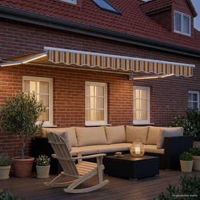 vidaXL Χειροκίνητη αναδιπλούμενη τέντα με LED 2,5 x 2 m