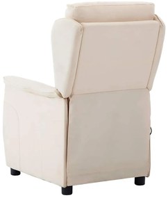 vidaXL Καρέκλα μασάζ με μαξιλάρι Κρεμ 67.5 x 93.5 x 101.5 εκ ύφασμα