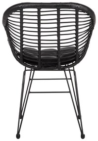 Καρέκλα Πολυθρόνα ALLEGRA C5450.32 Μεταλλική με Μαύρο Wicker &amp; Μαξιλάρι 58x59x82Υεκ. 58x59x82 εκ.