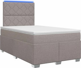 vidaXL Κρεβάτι box spring με στρώμα Taupe 120 x 190 cm Ύφασμα
