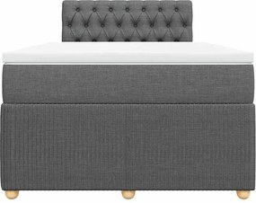 vidaXL Κρεβάτι Boxspring με Στρώμα Σκούρο Γκρι 120x200 εκ. Υφασμάτινο