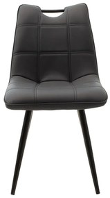 Καρέκλα Nely pakoworld PU μαύρο-μαύρο πόδι - Τεχνόδερμα - 058-000017